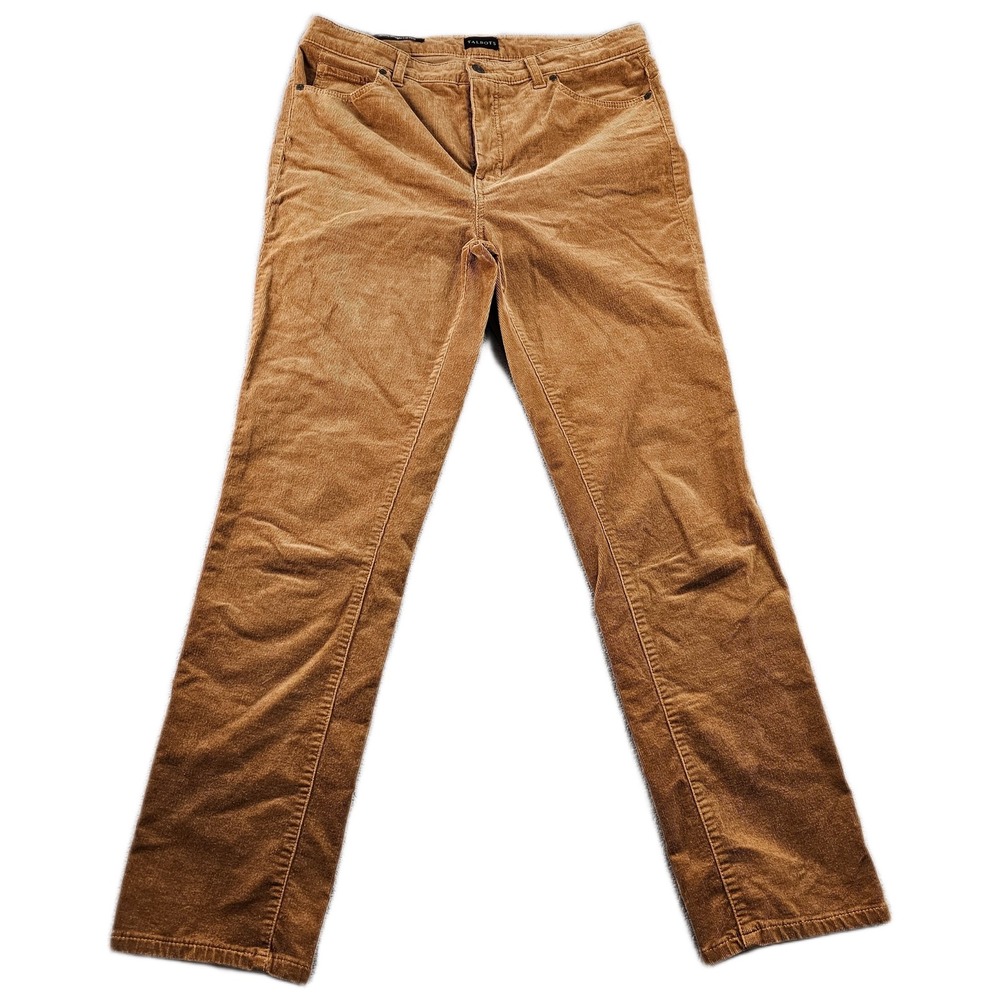 Talbots Corduroy Pants Womens 10 Brown 5 Pocket Stretch Low Waist Straight Leg